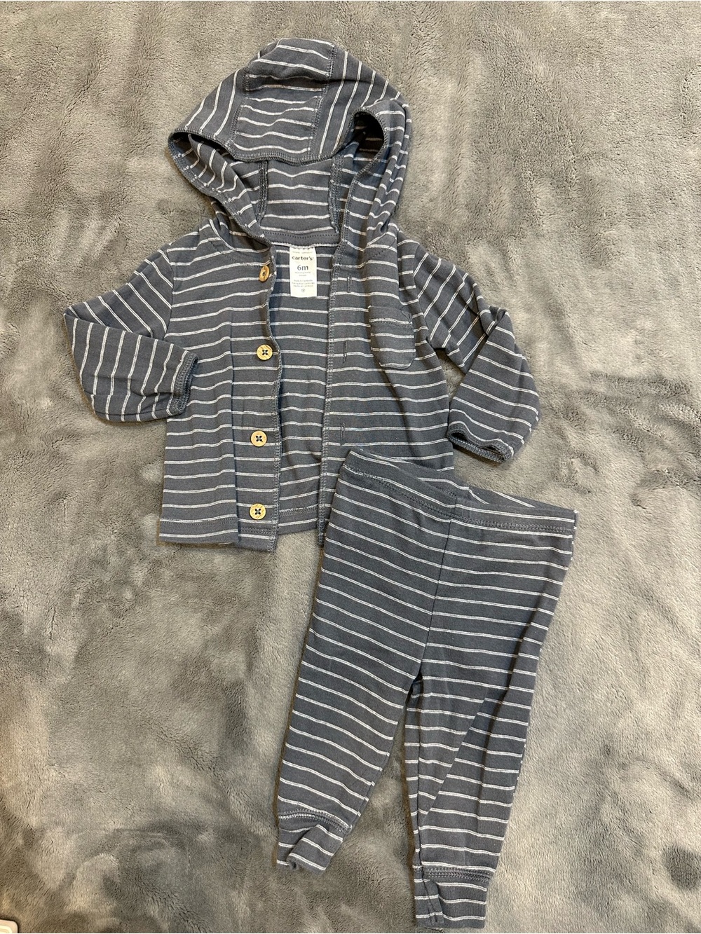 Carter's Gray Striped Baby Jacket and Leggings